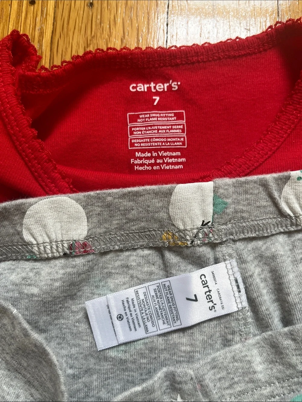 Carter’s Size 7 100% Cotton Holiday Matching Pajamas Set Snowman PJs Top & Pants